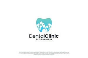 Dental clinic logo design. dentist logo treatment tooth logo concept. vector