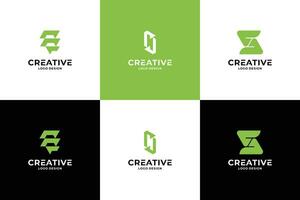 Set of creative initial letter S logo design. vector