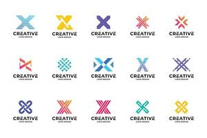 Set of initial letter X logo design inspiration. Creative letter X logotype collections. vector