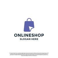 online shopping logo design. quick shopping store logo template vector