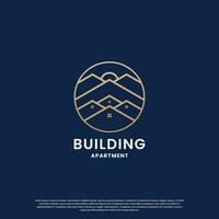 building architecture logo design template. logo for architect, contractor, and real estate mortgage vector