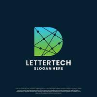 letter D logo design for technology, science and lab business company identity vector