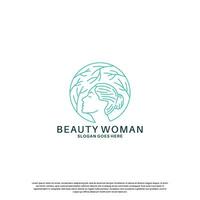 pure beauty logo design. natural beauty woman cosmetic logo. vector