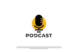 Podcast logo design template. Broadcast logo vector. vector