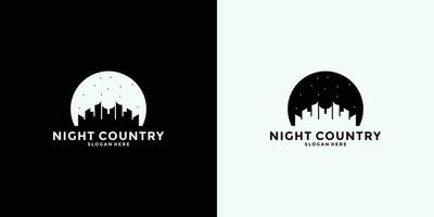 creative night country logo design template vector