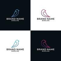 set creative idea bird line art logo design vector for your company