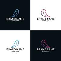 set creative idea bird line art logo design vector for your company