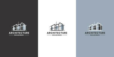 building architecture logo design for contractor real estate and architect vector