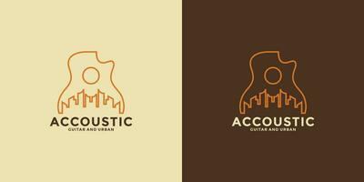 acoustic country inspiration logo design minimalist with line art vector