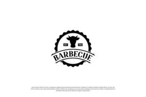 Steak house, butchery shop emblems logo design. vector