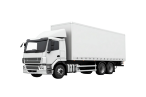 AI generated Delivery white truck with space for text isolated over on transparent background. png