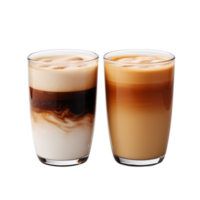 ai gegenereerd cups van heet macchiato koffie ,met transparant achtergrond. png