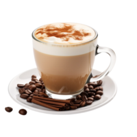AI generated Cups of hot Macchiato coffee on transparent background. png
