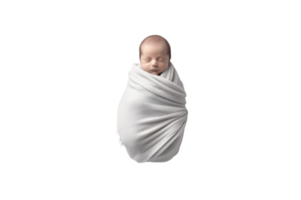 ai generado recién nacido bebé contento encima, aislado en transparente antecedentes. png