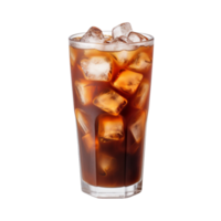 ai generado con hielo café ,enfriado elaborada café con hielo ,con transparente antecedentes. png