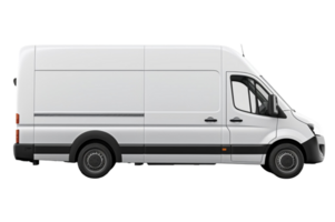 AI generated Delivery white van with space for text isolated over on transparent background. png