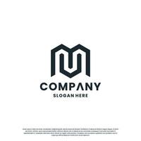 creative initial M U logo design monogram for your business vector