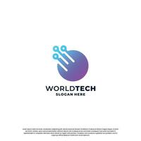 modern technology logo design inspiration vector