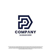 Creative letter P D monogram logo design template vector