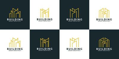 bundle set real estate logo design template for your business real estate mortgage architect etc vector