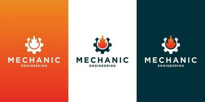 creativo mecánico logo diseño modelo para tu negocio mecánico y taller vector