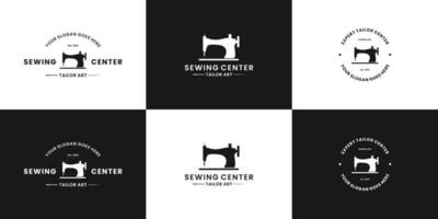 conjunto de de coser, Sastre logo diseño para personalizado moda, y empresa etiquetas vector