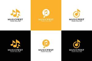 Set of music logo design collection. Audio player element design. vector