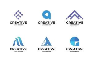 Collection of letter A logo design. Letters A logo symbol vector template.