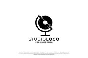 música mundo logo diseño inspiración. estudio música logo modelo. vector