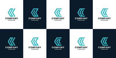 set of monogram letter C logo icon collection. C symbol for your identity vector