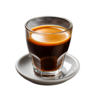 ai generiert Ristretto, ein kürzer und Mehr konzentriert Espresso Schuss auf transparent Hintergrund. png