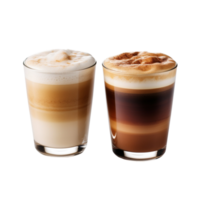 AI generated Cups of hot Macchiato coffee ,with transparent background. png