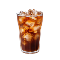 AI generated Iced Coffee ,Chilled brewed coffee with ice ,with transparent background. png