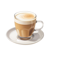 ai generiert Vanille Latté , Latté mit Vanille Sirup auf transparent Hintergrund. png