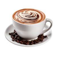 ai gerado mocha de uma combinação do expresso, cozido no vapor leite, e chocolate ,com transparente fundo. png