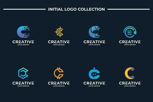 conjunto de resumen letra C logo diseño vector. letra C colección para negocio, marca, compañía. vector