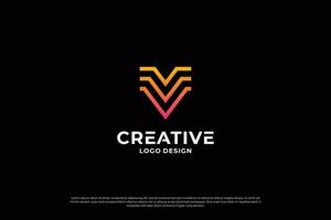 Letter v logo design template. Initial letters v. Creative v symbol. vector