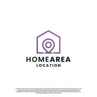 house location logo design. house with pine location combination vector