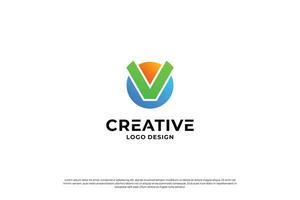 Letter v logo design template. Initial letters v. Creative v symbol. vector