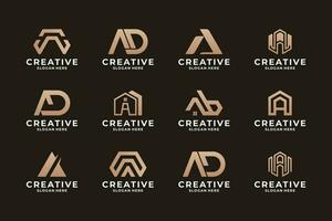Abstract  symbol with letter A logo design collection. vector