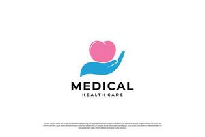 medical treatment logo design concept. vector