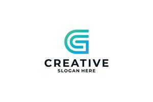 Letter G logo design with creative combination concept. vector