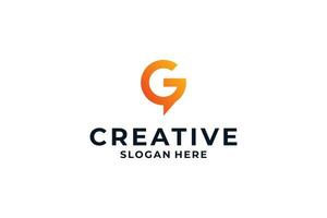 Letter G with creative combination logo design. vector