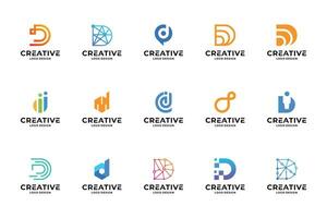 Set of initial letter D logo design inspiration. Creative letter D logotype collections. vector