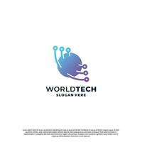 modern technology logo design inspiration vector