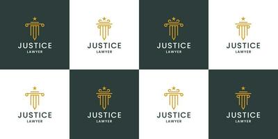 law firm, lawyer logo design with sword combination vector