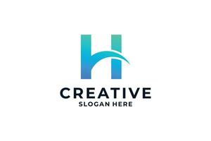 Letter H logo design combine with creative concept. vector