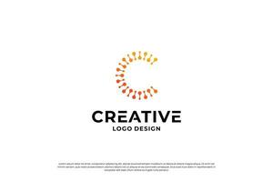 Letter C logo design template. Creative initial letters C logo design symbol. vector