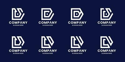 modern letter D logo collection. letter D monogram vector