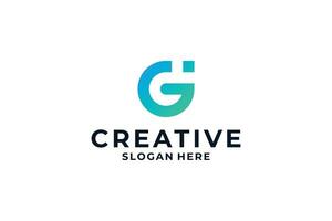 letter G logo design with dot, connection and digital concept. vector